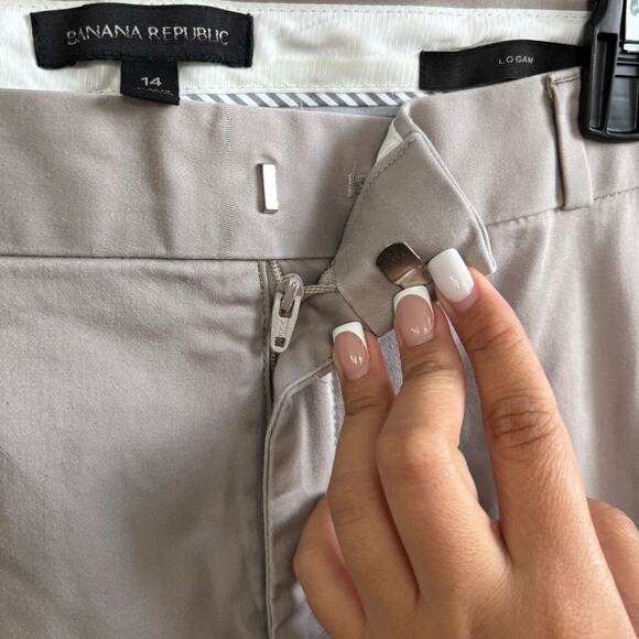 Banana Republic Logan Beige Trouser Pants Career Office Business Women's Size 14 - Picture 8 of 11